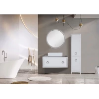 Комплект мебели белый матовый 100 см ASB-Woodline Рома