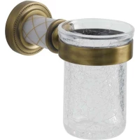 Стакан для зубных щеток Boheme Murano 10904-W-BR настенный, бронза/белый