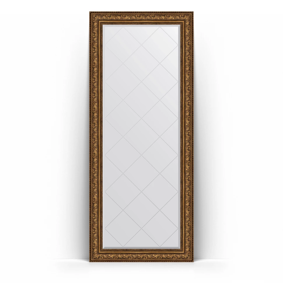 Зеркало напольное 85x205 см виньетка состаренная бронза Evoform Exclusive-G Floor BY 6337