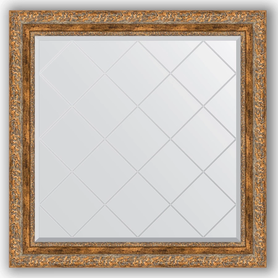Зеркало 85x85 см виньетка античная бронза Evoform Exclusive-G BY 4316