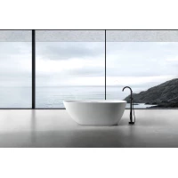 Ванна из литьевого мрамора Abber Dortmund AM9911 170x75 см, отдельностоящая, белый матовый