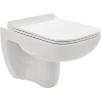 Унитаз подвесной AQUAme AQM2007 безободковый, с сиденьем микролифт, белый глянец