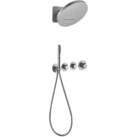 Душевой комплект Grocenberg GB5020NK 320 мм, с термостатом, никель  