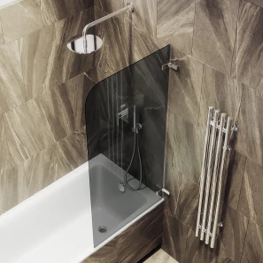 Изображение товара шторка на ванну maybahglass mgv-654-4 70,5 см, профиль хром, стекло графитовое
