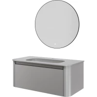 Комплект мебели Armadi Art Voi Luna 782-100-L + 786-100-L + 545-80-B 102 см, подвесной, серый матовый