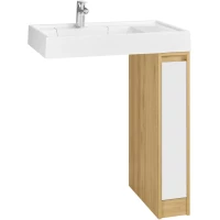 Тумба с раковиной белый глянец/дуб сантана 80 см Акватон Лондри 1A267101LH0C0 + 1A275001LH010 + 1A72113KRW010