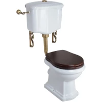 Унитаз напольный Migliore Bella 31107 с низким бачком, белый, фурнитура бронза