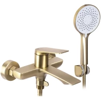 Смеситель для ванны Rea Avalon REA-B2707 с душевым гарнитуром, золотой матовый