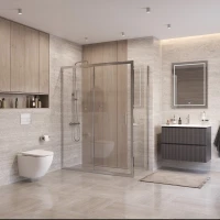 Душевой уголок BelBagno Uno UNO-195-AH-1-140/80-C-Cr 140x80 см, профиль хром, стекло прозрачное