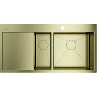 Кухонная мойка Omoikiri Akisame 100-2-LG-R 4973090 100x51 см, светлое золото