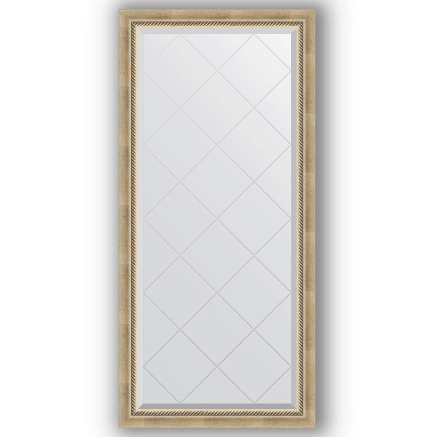Зеркало 73x155 см состаренное серебро с плетением Evoform Exclusive-G BY 4261