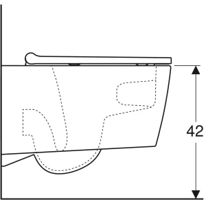Изображение товара унитаз подвесной geberit one 500.201.01.1 безободковый, с сиденьем микролифт, белый