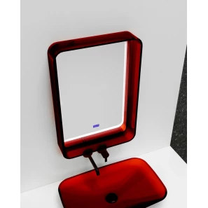 Изображение товара зеркало 55x80 см красный abber kristall at6701rubin