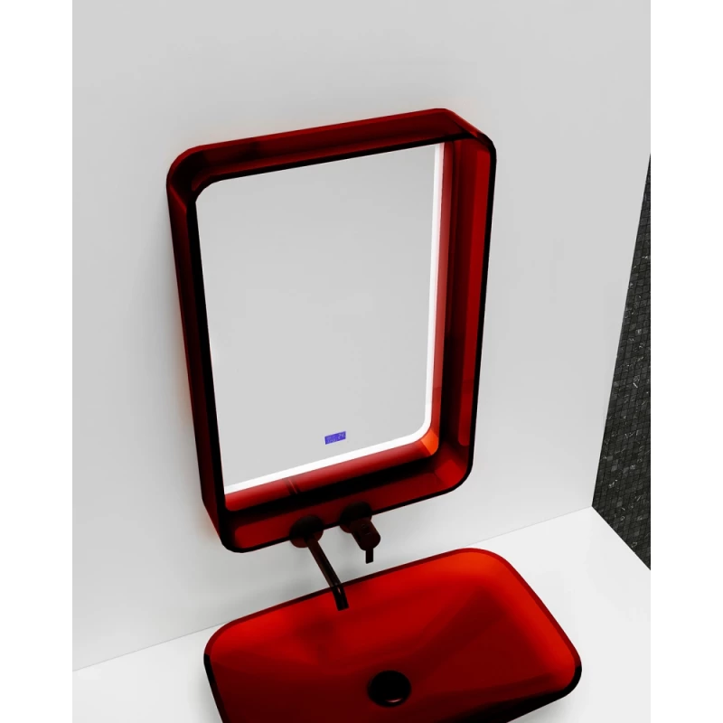 Зеркало 55x80 см красный Abber Kristall AT6701Rubin