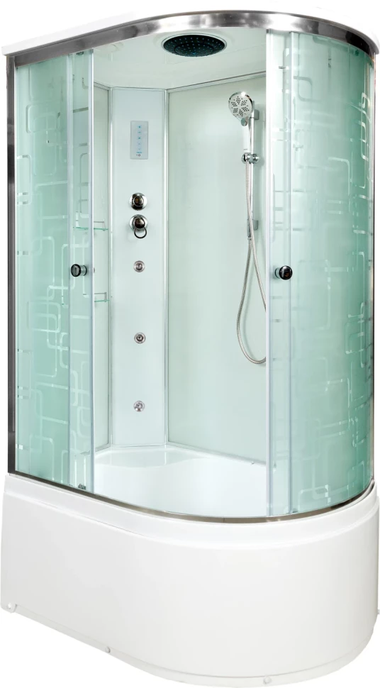 

Душевая кабина 120x80x220 см Deto EM4512LGM+EL матовое с прозрачным узором