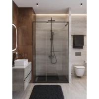 Душевая дверь Cezares Lux LUX-B-FS-11-120-C-GM 120 см, профиль оружейная сталь матовый, стекло прозрачное