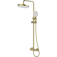 Душевая система Cezares Rain RAIN1-CD-T-BORO 250 мм, с термостатом, золотой матовый