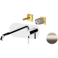 Смеситель для раковины Remer Metrica MC15LKBXV встраиваемый, без донного клапана, нержавеющая сталь