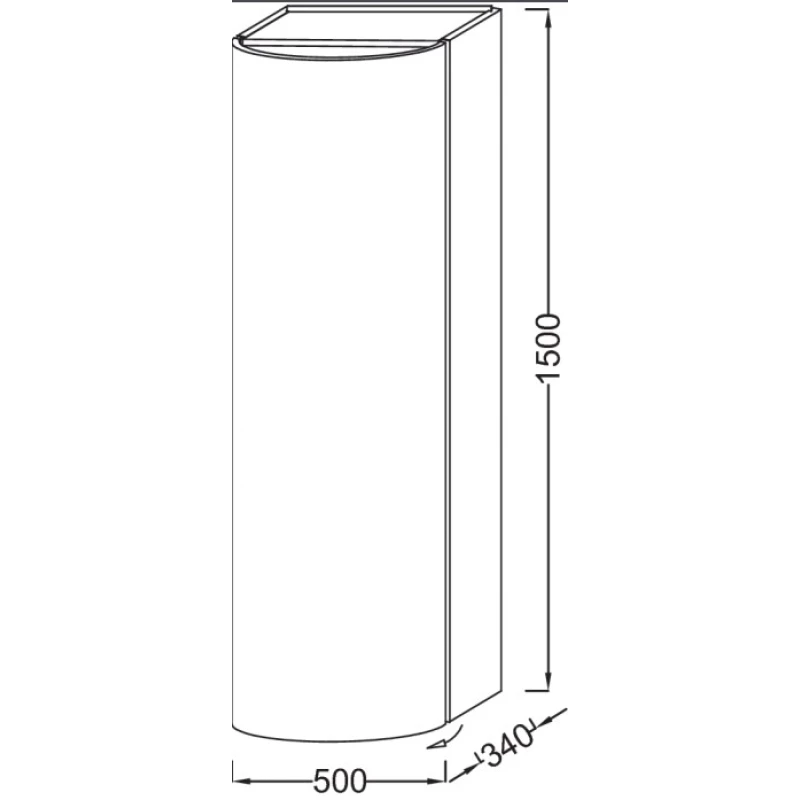 Подвесная колонна левосторонняя белый глянец Jacob Delafon Presquile EB1115G-G1C