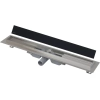 Душевой трап (лоток) AlcaPlast APZ106 Glass APZ106-1150 + GL1204-1150 114,4 см, с решеткой, щелевой, черный