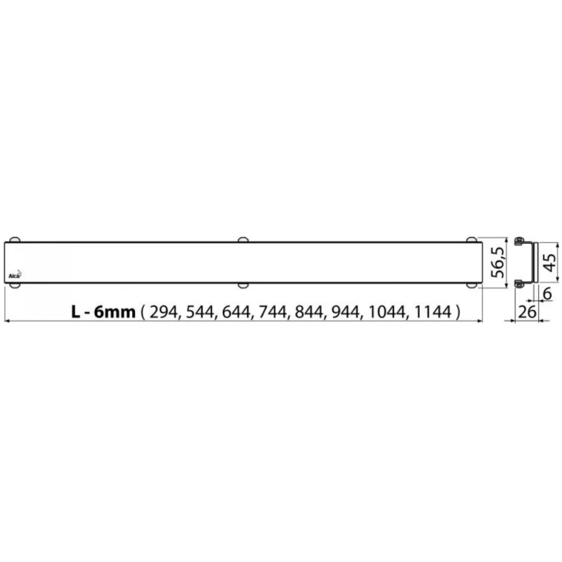 Душевой канал 1144 мм черный AlcaPlast APZ106 Glass APZ106-1150 + GL1204-1150