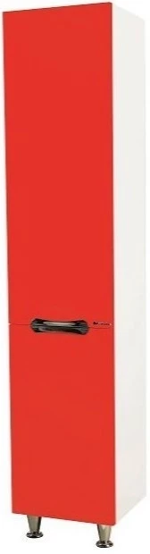 Пенал напольный с бельевой корзиной красный глянец/белый глянец L Bellezza Лагуна 4622107082039 - фото 1