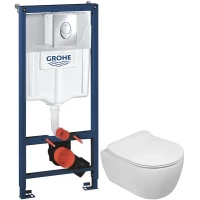 Комплект подвесной унитаз SSWW CT2038V + система инсталляции Grohe 38721001
