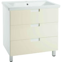 Тумба бежевый глянец/белый глянец 96,2 см Bellezza Пегас 4630417140073