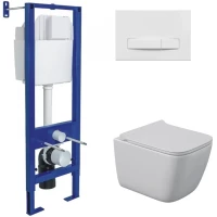 Комплект подвесной унитаз Berges Quattro S + система инсталляции Berges Atom Line 410 043363