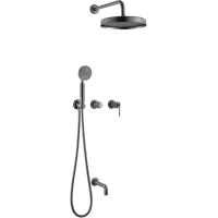Душевой комплект Boheme Eterna 174-2-GM 250 мм, со смесителем, графит матовый