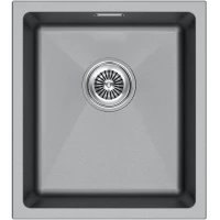 Кухонная мойка Paulmark Lumi LU41-GRM 41x46 см, серый металлик