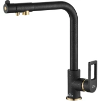 Смеситель для кухни Zorg SH 572 BLACK BR с подключением к фильтру, бронза/черный