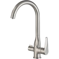 Смеситель для кухни Zorg SH 910 SATIN с подключением к фильтру, сатин