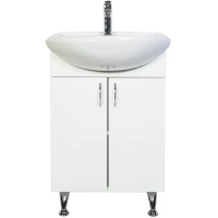 Тумба с раковиной белый глянец 51 см Orange Роса RO-50TUW+RA
