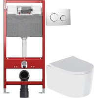 Комплект подвесной унитаз IDDIS Stone STORDSEI25 + система инсталляции Tece 9300302 + 9240921