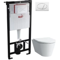 Комплект подвесной унитаз Laufen Kartell by Laufen  8.2033.6.000.000.1 + 8.9133.1.000.000.1 + система инсталляции AlcaPlast AM101/11203:1RUSSETM71
