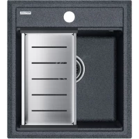 Кухонная мойка Paulmark Stepia PM114651-DG+A375-BS 46x51 см, графит