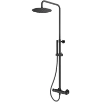 Душевая система Plumberia Selection IXO XO6302NO 250 мм, с термостатом, черный матовый