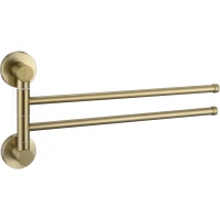Полотенцедержатель Savol S-005602C 34,8 см, поворотный, двойной, золотой матовый