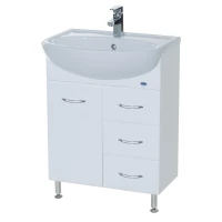 Тумба с раковиной белый глянец 61,5 см Bellezza Уют 4635009140011 + 4620008192772