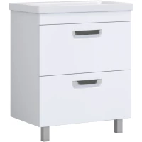 Тумба под раковину Vigo Plaza tn.PLA.FOS.60.2Y 56,8 см, напольная, белый глянец/белый матовый