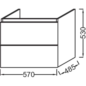 Изображение товара тумба серый антрацит глянец 57 см jacob delafon odeon up eb878-442