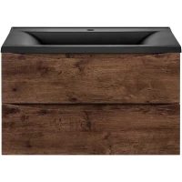 Тумба с раковиной темное дерево 80 см Vincea Mia VMC-2MA800RW + VCB-3M800B