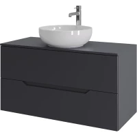 Тумба с раковиной Orange Line Li-100TugMDF+B07-420W 100,4 см, подвесная, со столешницей, графит матовый