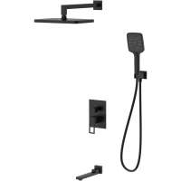 Душевой комплект DQ Dortmund DA1715605 320x210 мм, со смесителем, черный матовый