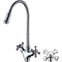 Смеситель для кухни D-Lin D153825-Q с гибким изливом, хром