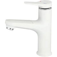 Смеситель для раковины D-Lin D158367-C с выдвижным изливом, белый