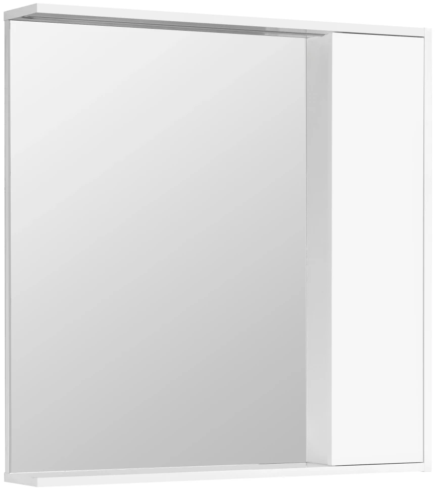 Зеркальный шкаф 80x83,3 см белый глянец R Акватон Стоун 1A228302SX010 зеркальный шкаф 60x83 3 см грецкий орех r акватон стоун 1a231502sxc80