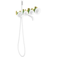 Термостат для ванны Timo Saona 2324/16YSM встраиваемый, с душевым гарнитуром, белый матовый