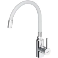 Смеситель для кухни Dorff Logic D3007633 с гибким изливом, хром/белый